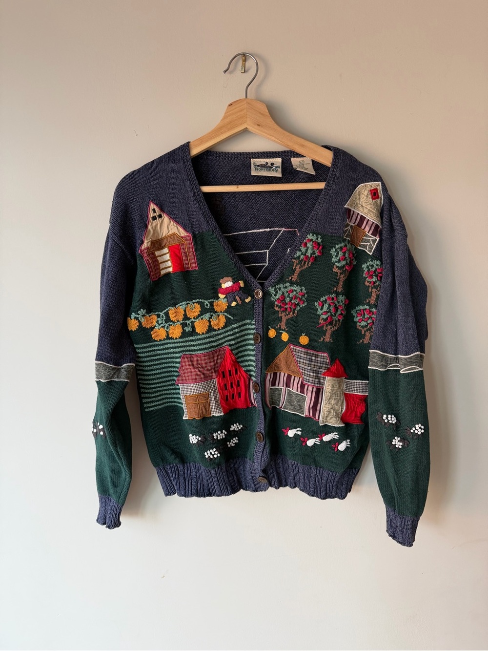 Women's Vintage Fall Granny Sweatshirt Northern Reflections Cardigan Sweater -